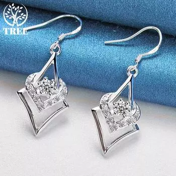 Ювелирные изделия из стерлингового серебра 925 пробы AAA с цирконом в форме сердца