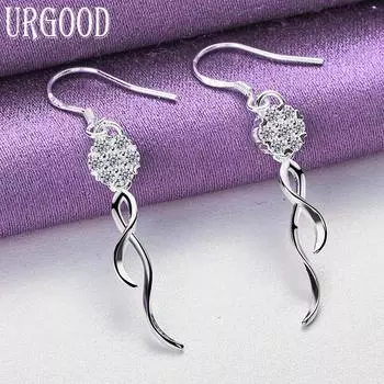 Ювелирные изделия из стерлингового серебра 925 пробы с круглым цирконом AAA