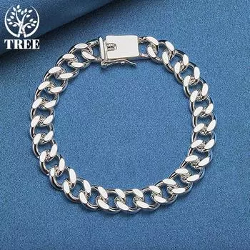 Ювелирные изделия из стерлингового серебра 925 пробы, 8 мм, боковой браслет 20cm