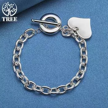 Ювелирные изделия из стерлингового серебра 925 пробы с подвеской в виде сердца любви 20cm