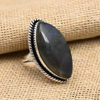 Ювелирные изделия из стерлингового серебра 925 пробы с прекрасным лабрадоритом и драгоценным камнем ручной работы 4 синий