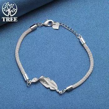 Ювелирные изделия из стерлингового серебра 925 пробы, сетчатый браслет-цепочка со змеиным сердцем 20cm