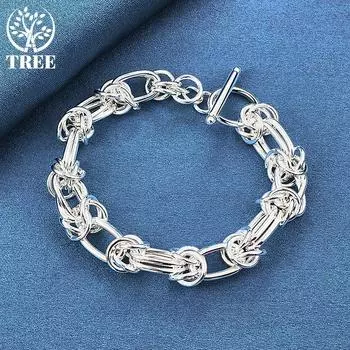 Ювелирные изделия из стерлингового серебра 925 пробы с полным кольцом и браслетом-цепочкой 20cm