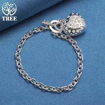 Ювелирные изделия из стерлингового серебра 925 пробы с цирконом AAA в форме сердца 20cm