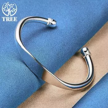 Ювелирные изделия из стерлингового серебра 925 пробы с двойными бусинами-манжетами