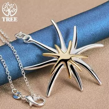 Ювелирные изделия из стерлингового серебра 925 пробы с подвеской в виде морской звезды 45cm