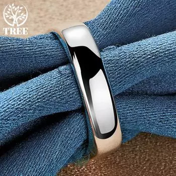 Ювелирные изделия из стерлингового серебра 925 пробы с квадратными круглыми кольцами 5#