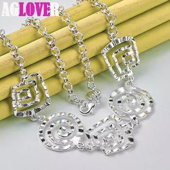 Ювелирные изделия из стерлингового серебра 925 пробы, 20-дюймовое ожерелье с полой нитью 50cm