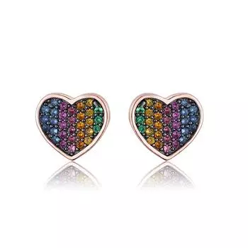 Ювелирные изделия из стерлингового серебра 925 пробы, изысканные милые мини-серьги-гвоздики в форме сердечка, подарок на День святого Валентина розовый