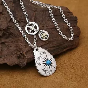 Ювелирные изделия из стерлингового серебра 925 пробы, модные подвески Takahashi Goro с простой бирюзовой биркой ручной работы, тайские серебряные мужские и женские подвески