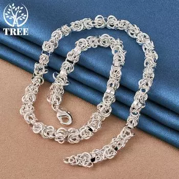 Ювелирные изделия из стерлингового серебра 925 пробы, 7 мм, 20 дюймов, ожерелья-цепочки 45cm
