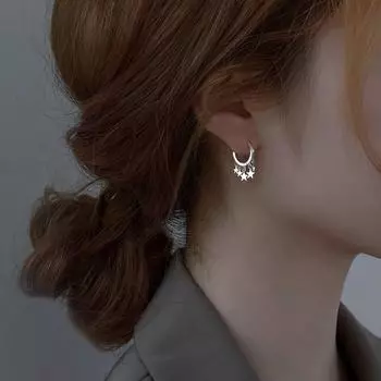 Ювелирные изделия из стерлингового серебра 925 пробы с длинной кисточкой, кристаллами, висячими, винтажными подвесками в виде звезд и луны, серьги-подвески для женщин