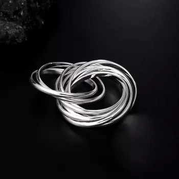 Ювелирные изделия из стерлингового серебра 925 пробы, винтажные этнические серебряные кольца с 9 кругами для женщин и мужчин, размеры 6, 7, 8, 9, 10, модные Anel De Prata Bijoux 8