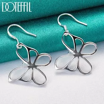 Ювелирные изделия из стерлингового серебра 925 пробы с полыми бабочками-капельками 3.2