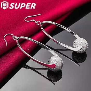 Ювелирные изделия из стерлингового серебра 925 пробы с матовым шариком и круглыми шариками ME030