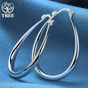 Ювелирные изделия из стерлингового серебра 925 пробы U-образные серьги 41*33mm