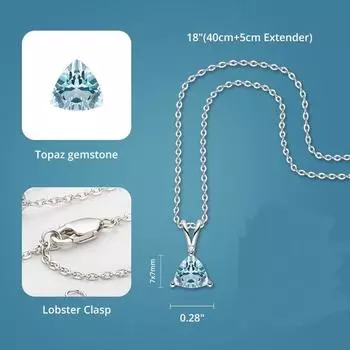 Ювелирные изделия из стерлингового серебра 925 пробы, ожерелья 7 * 7 мм, натуральный топаз, ожерелья для женщин, годовщина свадьбы, подарки для женщин