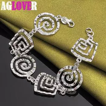 Ювелирные изделия из стерлингового серебра 925 пробы с волнистым браслетом 20cm