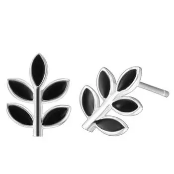 Ювелирные изделия из стерлингового серебра 925 пробы, новые модные креативные изысканные листья, темпераментные, антиаллергенные, популярные женские серьги SE162