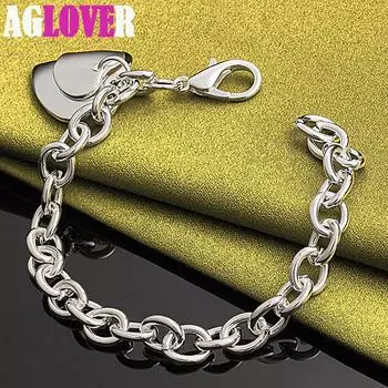 Ювелирные изделия из стерлингового серебра 925 пробы с подвеской в виде двойного сердца 20cm