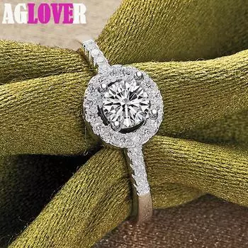 Ювелирные изделия из стерлингового серебра 925 пробы с круглым цирконом и полным цирконом AAA adjustable