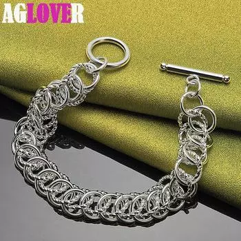 Ювелирные изделия из стерлингового серебра 925 пробы с круглой цепочкой и пряжкой OT 20cm