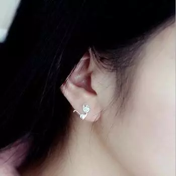 Ювелирные изделия из стерлингового серебра 925 пробы с изображением животных, новые модные милые компактные серьги в виде кошек Se92