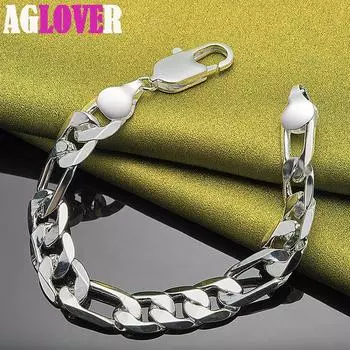 Ювелирные изделия из стерлингового серебра 925 пробы с боковой цепочкой диаметром 12 мм 20cm