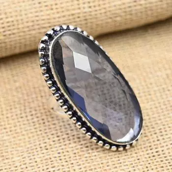 Ювелирные изделия из стерлингового серебра 925 пробы с драгоценным камнем иолит ручной работы на День Благодарения 4 синий