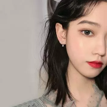 Ювелирные изделия из стерлингового серебра 925 пробы, модные серьги-гвоздики со звездами и кристаллами для женщин, романтические серьги-подвески Eh1288