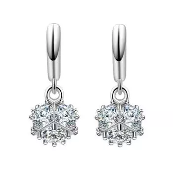 Ювелирные изделия из стерлингового серебра 925 пробы, корейская мода, изысканный шар со стразами, красивые яркие женские серьги E241