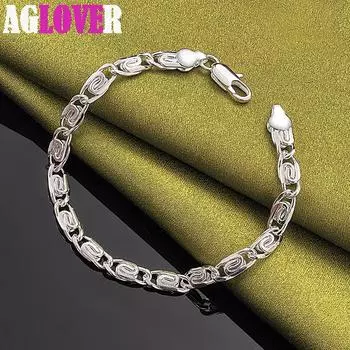 Ювелирные изделия из стерлингового серебра 925 пробы с боковым браслетом 20cm