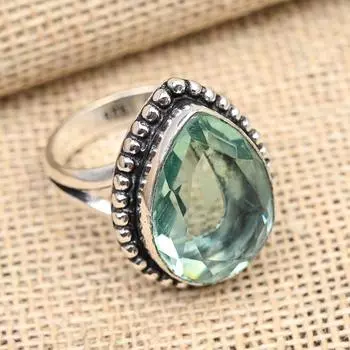 Ювелирные изделия из стерлингового серебра 925 пробы с драгоценным камнем аква-апатит ручной работы для нее 4 цвет морской волны