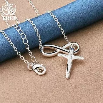 Ювелирные изделия из стерлингового серебра 925 пробы с подвеской в форме креста 45cm