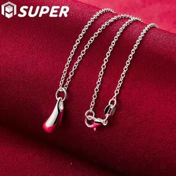 Ювелирные изделия из стерлингового серебра 925 пробы с подвеской в виде капель воды 45cm