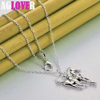 Ювелирные изделия из стерлингового серебра 925 пробы с подвеской в виде лошади 45cm