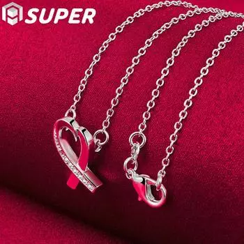 Ювелирные изделия из стерлингового серебра 925 пробы с подвеской в виде сердца AAA с цирконом 45cm