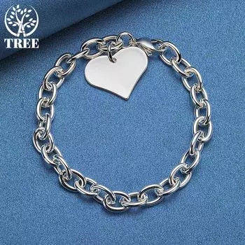 Ювелирные изделия из стерлингового серебра 925 пробы с подвеской в виде сердца и любви 20cm