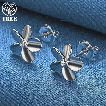 Ювелирные изделия из стерлингового серебра 925 пробы с пятилистным цветком AAA и цирконом