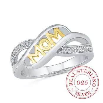 Ювелирные изделия из стерлингового серебра 925 пробы, винтажные серебряные кольца с кристаллами для мамы для женщин, подарок на день матери для мамы 7