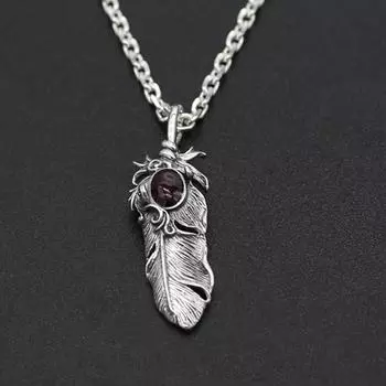 Ювелирные изделия из стерлингового серебра S925 в стиле ретро, тайское серебро, мужская подвеска ручной работы из эпоксидной смолы с пламенем и перьями орла