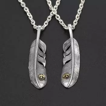 Ювелирные изделия из стерлингового серебра S925 в стиле ретро, тайское серебро, индивидуальный кулон ручной работы с орлиным пером