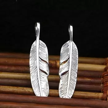 Ювелирные изделия из стерлингового серебра S925 в стиле ретро, тайское серебро, ручная работа, перо, летящий орел, простой кулон для мужчин и женщин