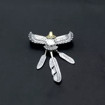 Ювелирные изделия из стерлингового серебра S925 в стиле ретро, тайское серебро, модная мужская и женская подвеска с перьями, креативная подвеска с орлом