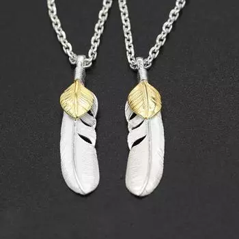 Ювелирные изделия из стерлингового серебра S925, винтажный тайский серебряный индивидуальный серебряный кулон ручной работы с перьями орла