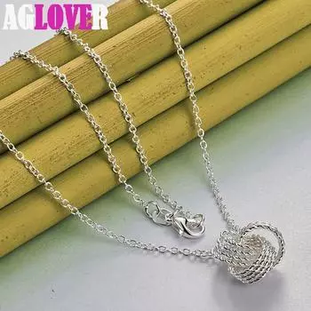 Ювелирные изделия из теннисного ожерелья из стерлингового серебра 925 пробы 45cm