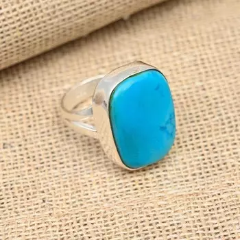 Ювелирные изделия из тибетского бирюзового камня ручной работы из стерлингового серебра 925 пробы на День Благодарения 4 синий