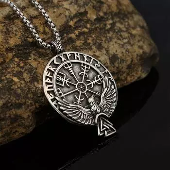 Ювелирные изделия из титановой стали, ожерелье с рунами, мужские темпераментные усовершенствованные аксессуары из нержавеющей стали с подвеской pendant