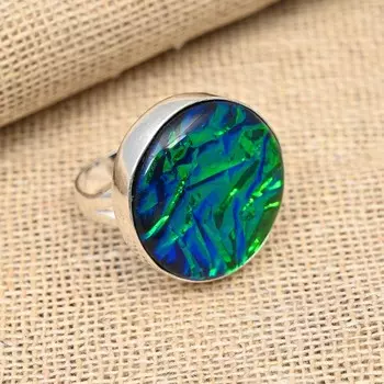 Ювелирные изделия из твердого серебра 925 пробы с синим австралийским тройным опалом и драгоценным камнем ручной работы 4 синий