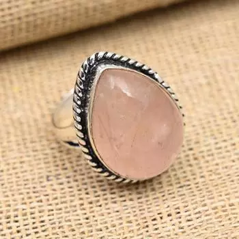 Ювелирные изделия из твердого серебра 925 пробы с роскошным розовым кварцем и драгоценным камнем ручной работы 4 розовый